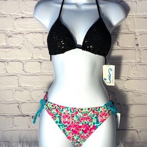 California waves string bikini juniors medium NWT